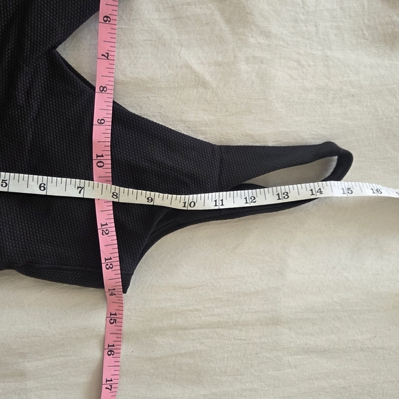 Spanx Swim Pique Longline Flounce Top In Very Black Size Small - Picture 3 of 6